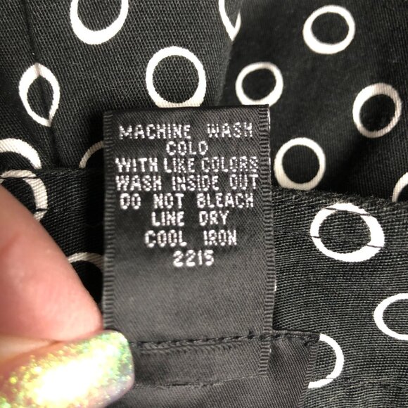 Rafaella Crop Pants Womens Size 8P Black White Circles Pull On Stretch Capri - Picture 5 of 6